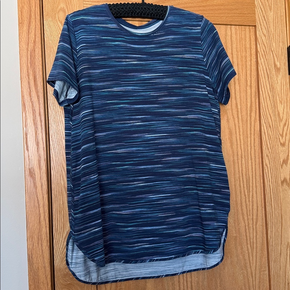 Lands' End Blue and Green Striped Shirt